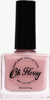 Oh Flossy, Lakier do paznokci Jasny Róż/Nude, 12 ml, bio brokat, roślinna formuła PASTEL PINK