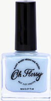 Oh Flossy, Lakier do paznokci Kremowy błękit, 12 ml, bio brokat, roślinna formuła