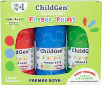 ChildGen Washable Finger Paint 3x 350ml- BLUE-RED-GREEN