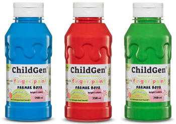 ChildGen Washable Finger Paint 3x 350ml- BLUE-RED-GREEN