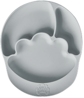 Nana's Manners GREY Suction Plate with Sections for Babies & Toddlers