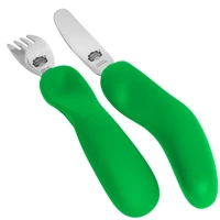 Nanas Manners Stage 3 GREEN Children's cutlery, three-finger grip, 3-9 years