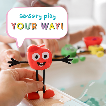 Glo Pals, Postać do kąpieli Sammy - zestaw z dwiema kostkami sensorycznymi świecącymi w wodzie