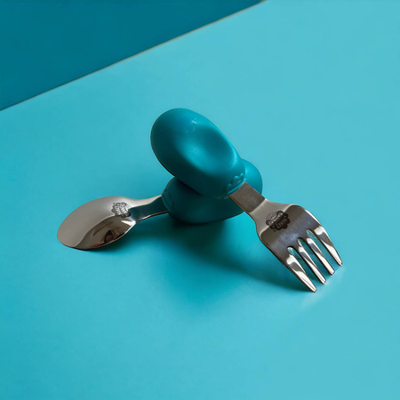 Nana's Manners ETAP 2 Widelec i łyżka TEAL BLUE MORSKI