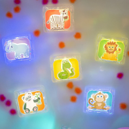 Glo Pals, Svítící senzorické kostky – Auta – hračka do koupele