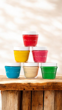 ChildGen, Naturalna ciastolina w słoiczkach - zestaw 6 kolorów