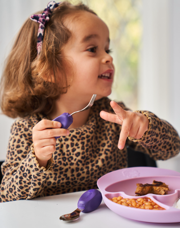 Nanas Manners 2 widelec i łyżka PURPLE 1-3 lat