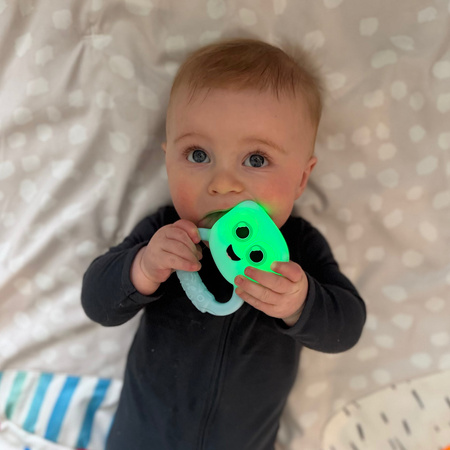 Glo Pals, rattle–teether glowing in the dark, motion-activated – Blair blue