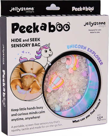 Jellystone, Sensory Disk with Figurines A-Ku-Ku! Peekaboo, Unicorn Theme