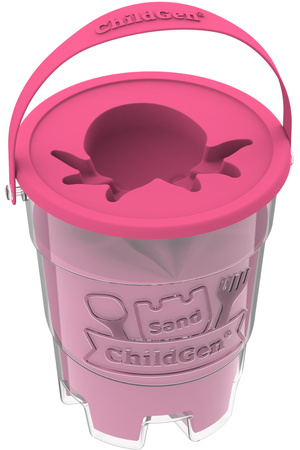 ChildGen, Piasek kinetyczny z foremką, 100% naturalny, 500g, kolor RÓŻOWY, zapach brzoskwiniowy