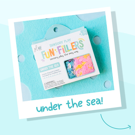 Glo Pals - CASE: SEA Fun Fillers Wkład, figurki, brokaty do słoików, zabaw sensorycznych