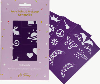 Oh Flossy, Oh Flossy, Barevné šablony na malování obličeje – fialová sada (6 listů)