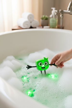 Glo Pals, Koupací postavička Pippa – sada se dvěma senzorickými kostkami svítícími ve vodě