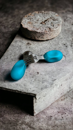 Nana's Manners ETAP 2 Widelec i łyżka TEAL BLUE MORSKI