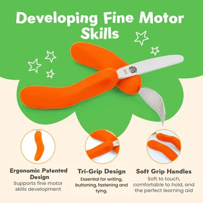 Nanas Manners ETAP 3 ORANGE Sztućce nóż widelec 3-9 lat