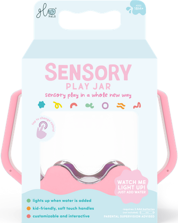 Glo Pals, CASE Słoik sensoryczny do napełnienia wodą, kolor różowy, Bubble Gum
