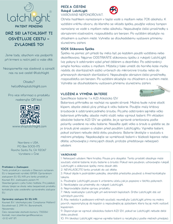 LatchLight, Innowacyjna lampka nocna nie zaburzająca fazy snu, przenośna, z klipsem i światłem kierunkowym