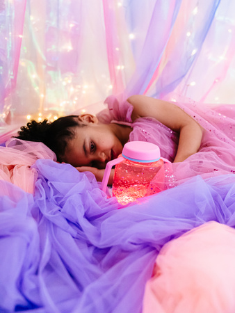 Glo Pals, CASE Sensorická sklenice k naplnění vodou, růžová, Bubble Gum