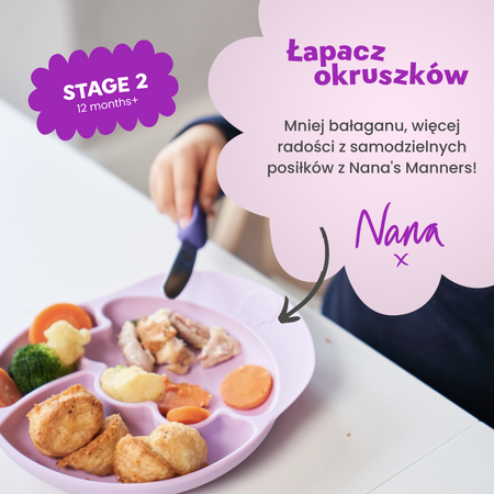 Nana's Manners PURPLE Talerz silikonowy z przyssawką