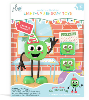 Glo Pals, Postać do kąpieli edycja świąteczna - zestaw z dwiema kostkami sensorycznymi świecącymi w wodzie