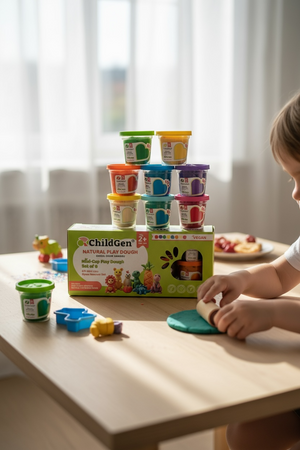 ChildGen, 100% naturalna ciastolina zestaw eco kubków (8 szt.) wegańska, certyfikowana, 2y+