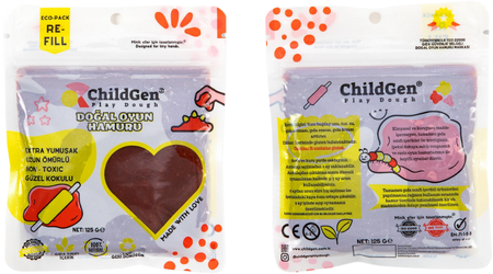 ChildGen, Přírodní plastelína v sáčku re-fill 125 g – HNĚDÁ – netoxická, veganská, certifikovaná