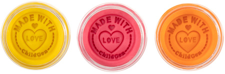 ChildGen, Naturalna ciastolina w słoiczkach - zestaw TRIO: Żółty, Różowy, Pomarańczowy