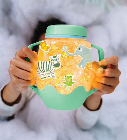 Glo Pals, ZOO Sensory Set, Sensory Jar with Magical Fillers and Stickers