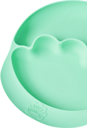 Nana's Manners GREEN Talerz silikonowy z przyssawką