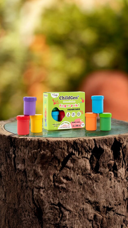 ChildGen, Barvy na malování prsty 6x50 ml - Sada - netoxické, snadno odstranitelné