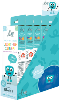 Glo Pals, CASE 5x Kostki sensoryczne świecące w wodzie BLAIR - zestaw 5 opakowań pojedynczych w case, display