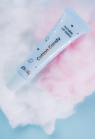 Oh Flossy, Naturalna pomadka nawilżająca - COTTON CANDY - błyszczyk
