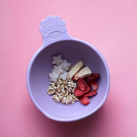 Nana's Manners PURPLE Miska silikonowa z przyssawką i uchwytem