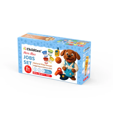 ChildGen, PAW PALS Bohater Max zestaw kreatywny 4 ciastoliny, foremki, mata Zawody - Praca