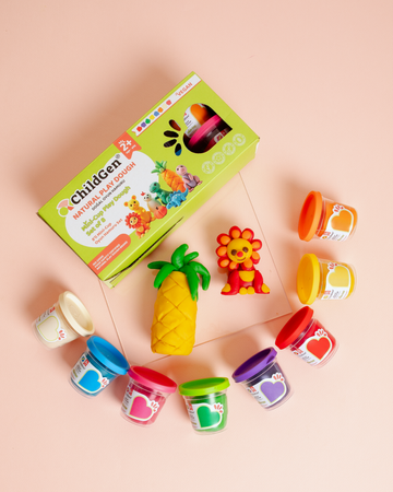 ChildGen, 100% naturalna ciastolina zestaw eco kubków (8 szt.) wegańska, certyfikowana, 2y+