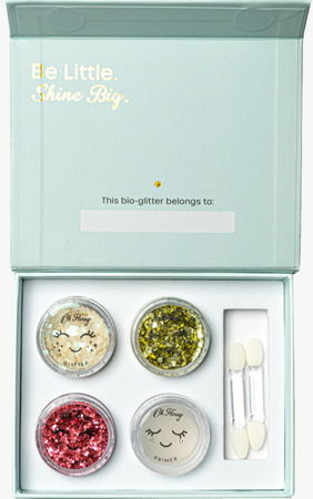 Oh Flossy, Brokatowy zestaw do malowania twarzy SPARKLY, bio brokat, roślinna formuła