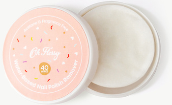 Oh Flossy, Jemný odlakovač na nehty na vodní bázi bez acetonu, 40 tamponů