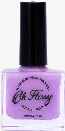 Oh Flossy, Lakier do paznokci Kremowy Fiolet, 12 ml, bio brokat, roślinna formuła CREAM VIOLET