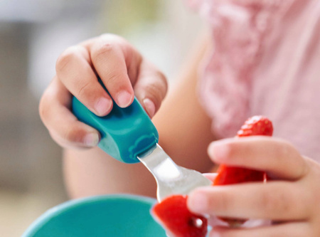 Nana's Manners ETAP 2 Widelec i łyżka TEAL BLUE MORSKI