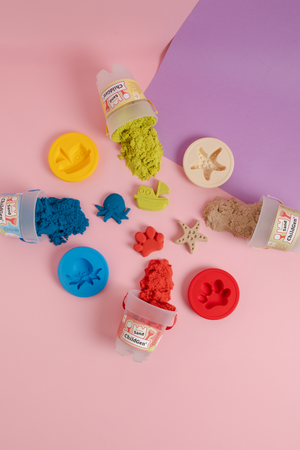 ChildGen, Piasek kinetyczny z foremką, 100% naturalny, 500g, kolor NIEBIESKI