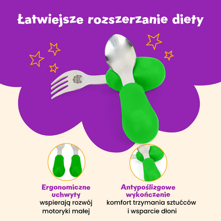 Nanas Manners 2 widelec i łyżka PURPLE 1-3 lat