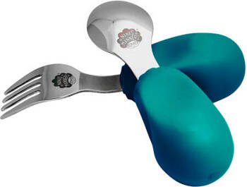Nana's Manners STAGE 2 Toddler Cutlery TEAL BLUE 1y+