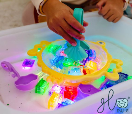 Glo Pals, CASE 5x Kostki sensoryczne świecące w wodzie BLAIR - zestaw 5 opakowań pojedynczych w case, display