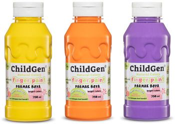 ChildGen Washable Finger Paint 3x 350ml- YELLOW-ORANGE-PURPLE