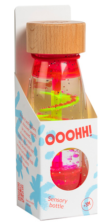 Petit Boum, Butelka sensoryczna, dwufazowa MOVE SPIRALA różowa