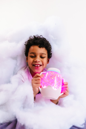 Glo Pals, Słoik sensoryczny do napełniania wodą, kolor szary, Cozy Cloud