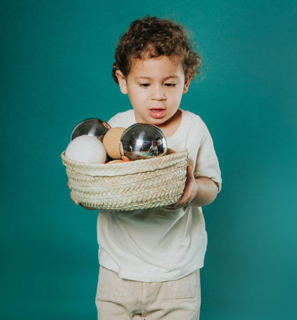 Petit Boum, Unikalny koszyk z palmy, ręcznie pleciony w Hiszpanii
