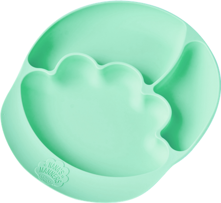 Nana's Manners GREEN Silikonová talíř s přísavkou
