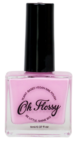 Oh Flossy, Lakier do paznokci PINK BLUSH, 12 ml, bio brokat, roślinna formuła 