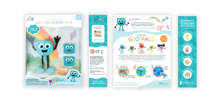 Glo Pals, Postać do kąpieli Blair - zestaw z dwiema kostkami sensorycznymi świecącymi w wodzie